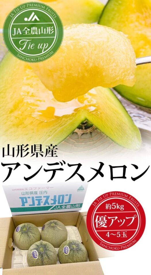 ルナ ダイアリー | 美味しそう～メロン アンデスメロン 優アップ 約5kg 3～5玉 山形県産 JA全農山形 めろん フルーツ 果物 グルメ お礼対応 お祝対応 お供対応 お中元対応 残暑見舞い対応