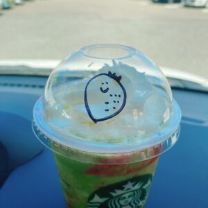 抹茶ストロベリーフラペチーノ　イラスト入り